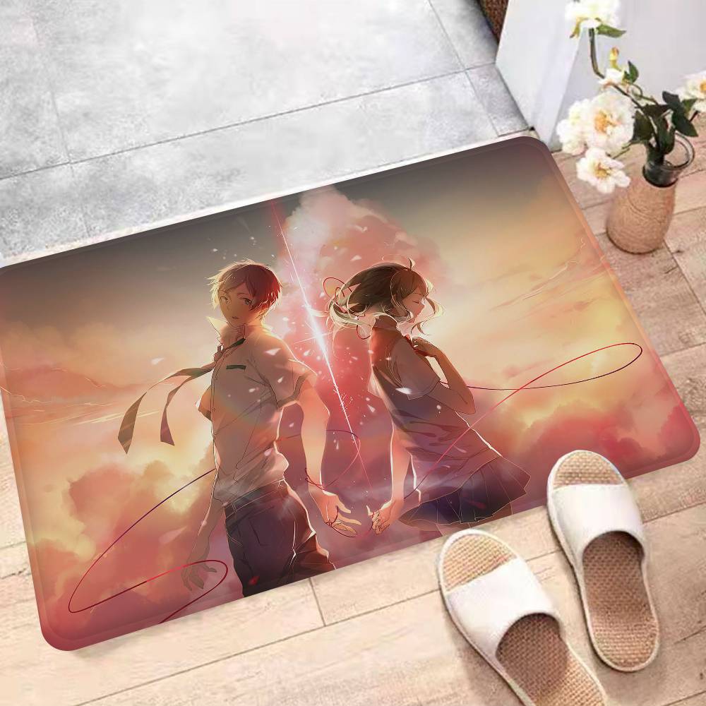 Anime Your Name Floor Mat Rectangle Anti-slip Home Soft Badmat Front Door Indoor Outdoor Mat Welcome Doormat