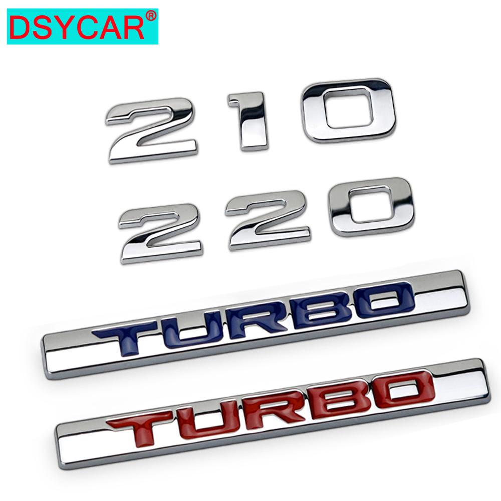 DSYCAR 1 Stück 3D Metall 210 220 TURBO Auto Seitenkotflügel Heckklappe Emblem Abzeichen Aufkleber Decal