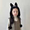 Solid Color Hand Knitted Cap Rabbit Ear Ear Protection Cap Cute Baby Crochet Hat  Kids