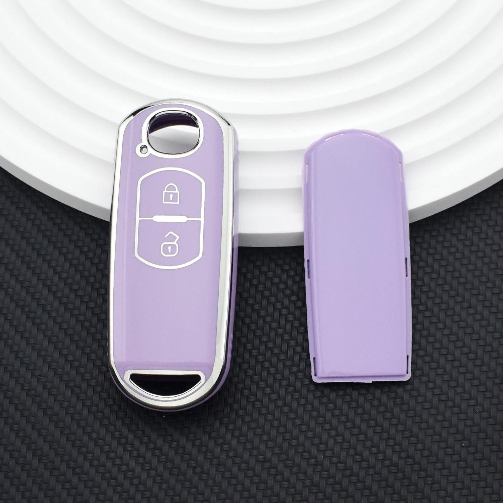 

Для Mazda 2 3 6 Atenza Axela Demio CX-5 CX5 CX-3 CX7 CX-9 2015 2016 2017 2018 2019 TPU автомобильный пульт дистанционного ключа чехол крышка аксессуары фиолетовый