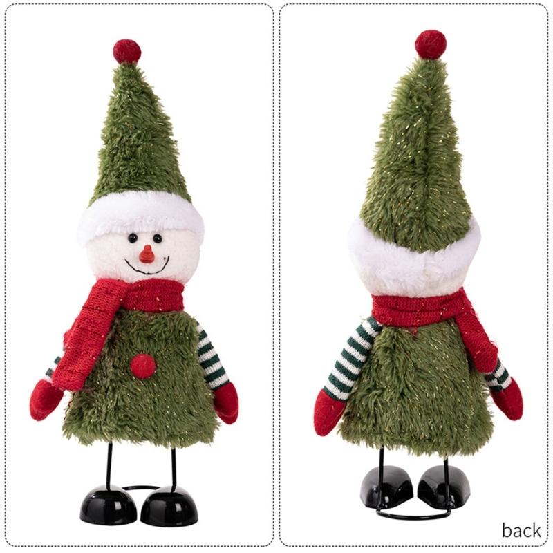Weihnachtsthema Hüpfende Federbasis Schneemann Weihnachtsmann Ornament Für Feiertagstischplatte Regal Dekoration Set