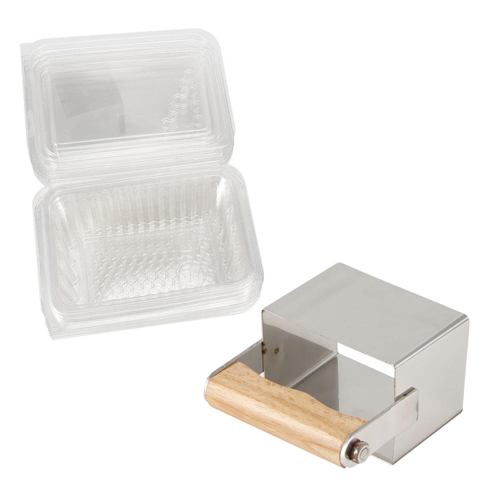 Stainless Steel Comb Honey Cutter Scraper with Plastic Box Cutting Tools Beekeeping Accessory