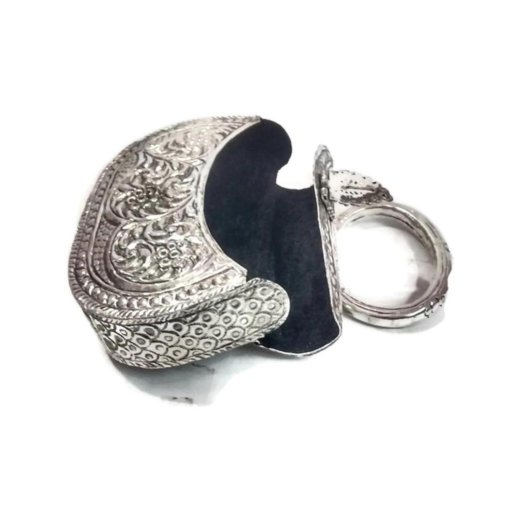 Silberweiße Clutches Vintage Handgefertigt Messing Metall Geldbörse Hand Clutch Handtasche Für Frauen Party Braut Ehe Clutch