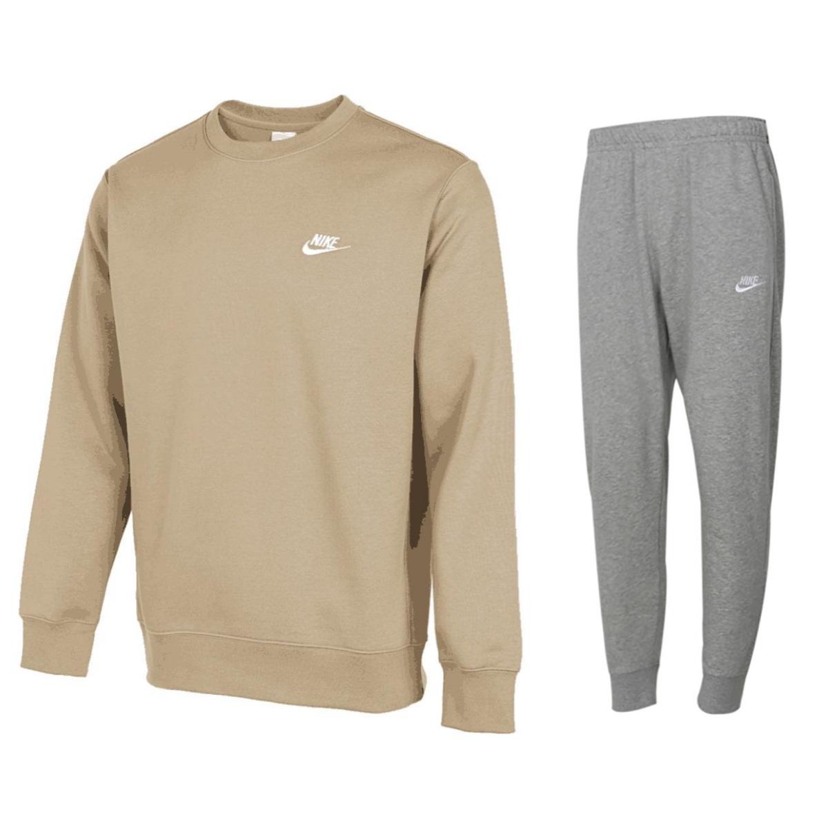 

Nike Knitted Fleece Pullover Sweatshirt And Loose Running Long Pants Set Men sweatshirt set BV2663-247+BV2680-063 S