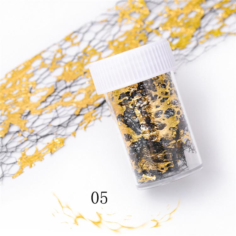 1 Stück 3D Netz Nageltattoo Gold Silber Netzlinienband auf Nägeln Holo Klebe Seidenfolie Nagelkunst Dekorationen Nagellack Aufkleber 4*50cm
