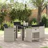VidaXL 5-piece Garden Lounge Set with Light Grey Cushions In Poly Rattan 3379992
