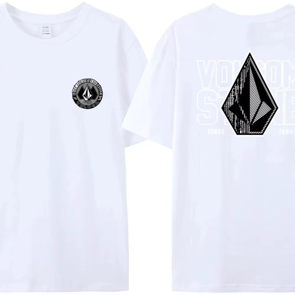 Hot Selling Volcom Obsidian Summer T-Shirt for Men in 2025, Comfortable and Fashionable Short Sleeved High-Quality pro choice