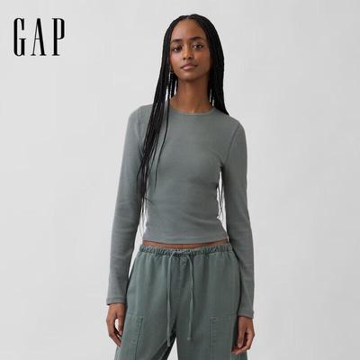 Women's Rib Knit Long Sleeve T-Shirt