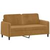 Vidaxl Sofa 2-Osobowa, Brązowa, 140 Cm, Tapicerowana Aksamitem