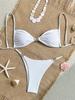 Sexy Dreieck Mini-Bikini-Set Micro-Tanga Einfarbiger Badeanzug Damen Badeanzug Biquini Bandage Strandbekleidung Bademode Tanga-Bikini