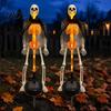 Halloween Party Supplies 2Pcs Solar Skeleton Yard Stake, LED Garden Lights, Waterproof Ornaments Realistic Skull Figurines for Outdoor Lawn
