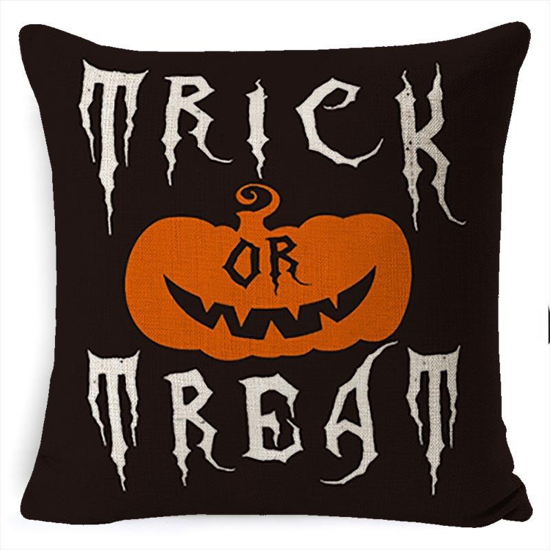 New Halloween Pumpkin Lumbar Pillow Printed Pillow Linen Pillow Cover Cushion Cover Decoration