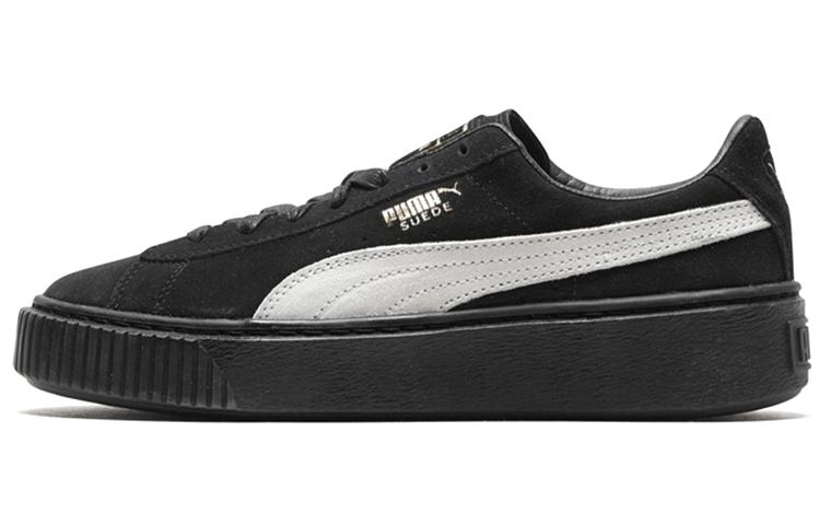 PUMA Suede Skate Shoes Black White Women s 364718-03 35.5