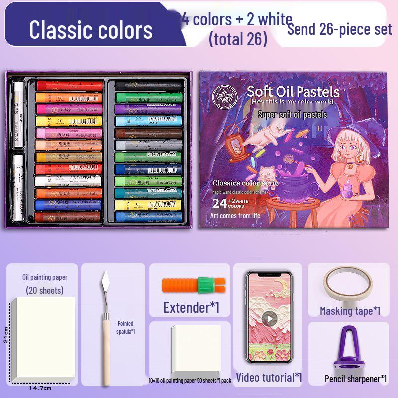 Super Soft Oil Pastel Set with Brush & Scraper Tools - Perfect Crayons for Kids' Birthday Gifts & DIY Projects