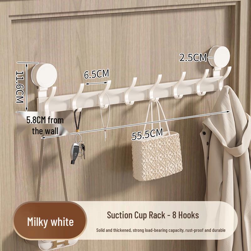 Space Aluminum Rotating Suction Cup Over-Door Hook