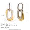 MamacitaSlay 316L Stainless Steel Two Tone Star Oval Round Hoop Earrings Party Waterproof Jewelry Women's Unique Cool Earrings