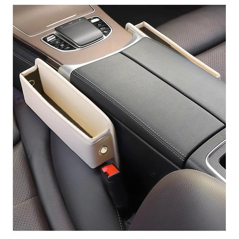 Universal Leather Car Console Side Pocket Organizer - Leak-Proof Seat Gap Storage Bag Car Interior Accessories