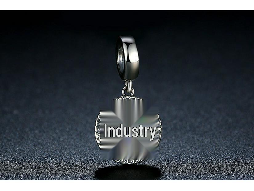 Yinziyun S925 Sterling Silver Clover Pendant Charm Beads SCC039