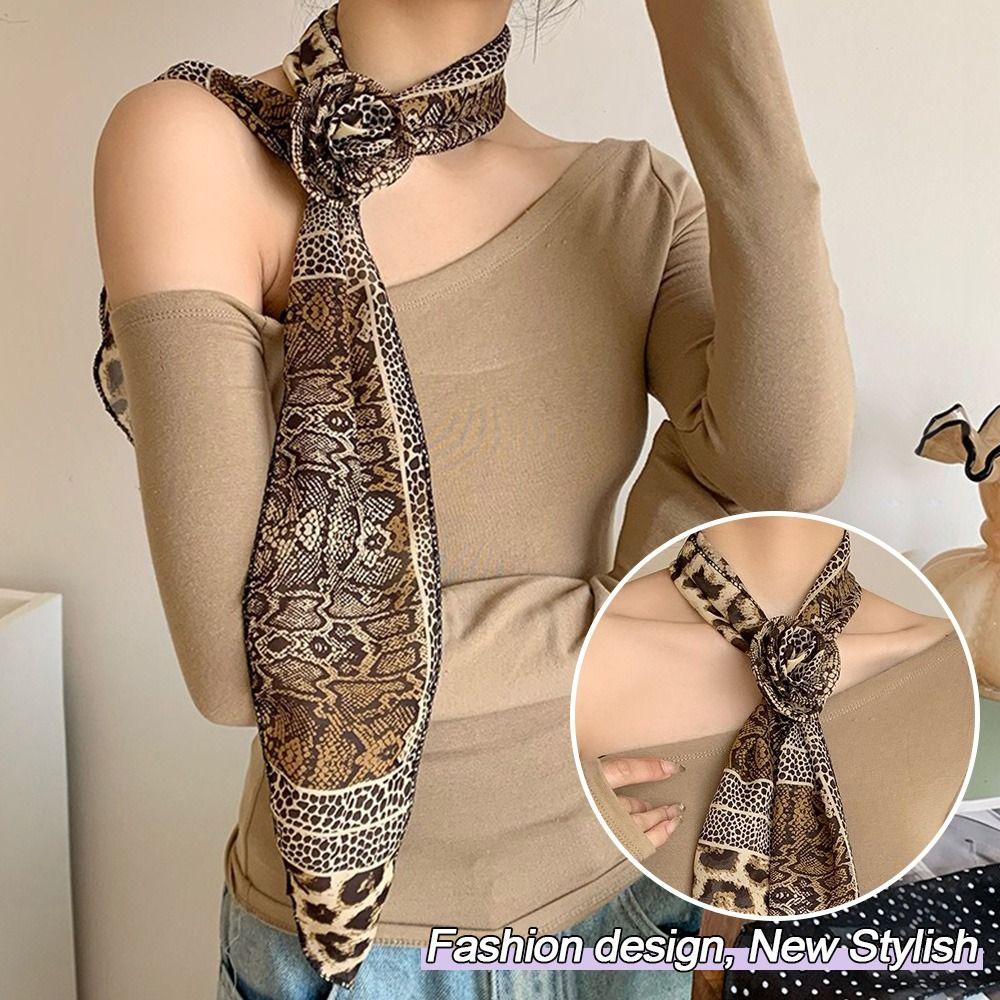 Large Size Long Silk Scarf Summer Hair Band Fashion Long Ribbon Belt Tie  For Women
