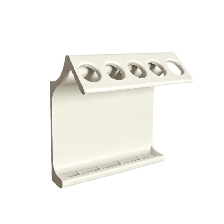 Ventilated 3D Printed Toothbrush Holder for Bathroom, Hanging Toothpaste Rack with 5 Positions and Lower Storage Shelf, Space Saving