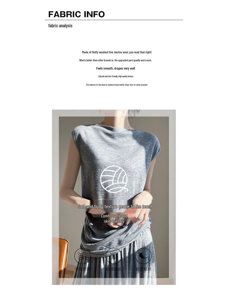 Off-Shoulder Merino Wool Slim-Fit Knitted T-Shirt for Women – Short-Sleeve & Versatile Top