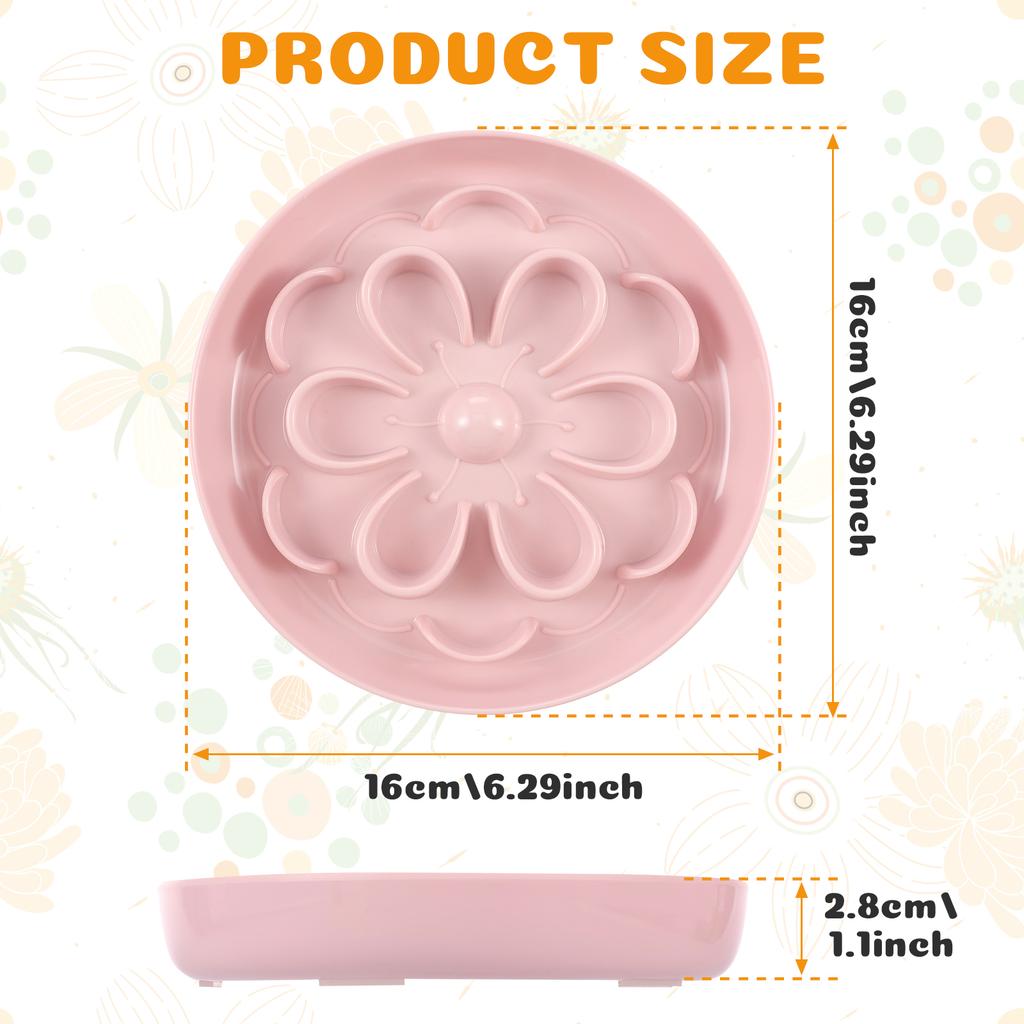 Slow Feeder Pet Bowl Flower Style Cat Dog Food Bowl With Anti Slip Bottom Round Anti-choking Cat Eating Dish Home Pet Supplies