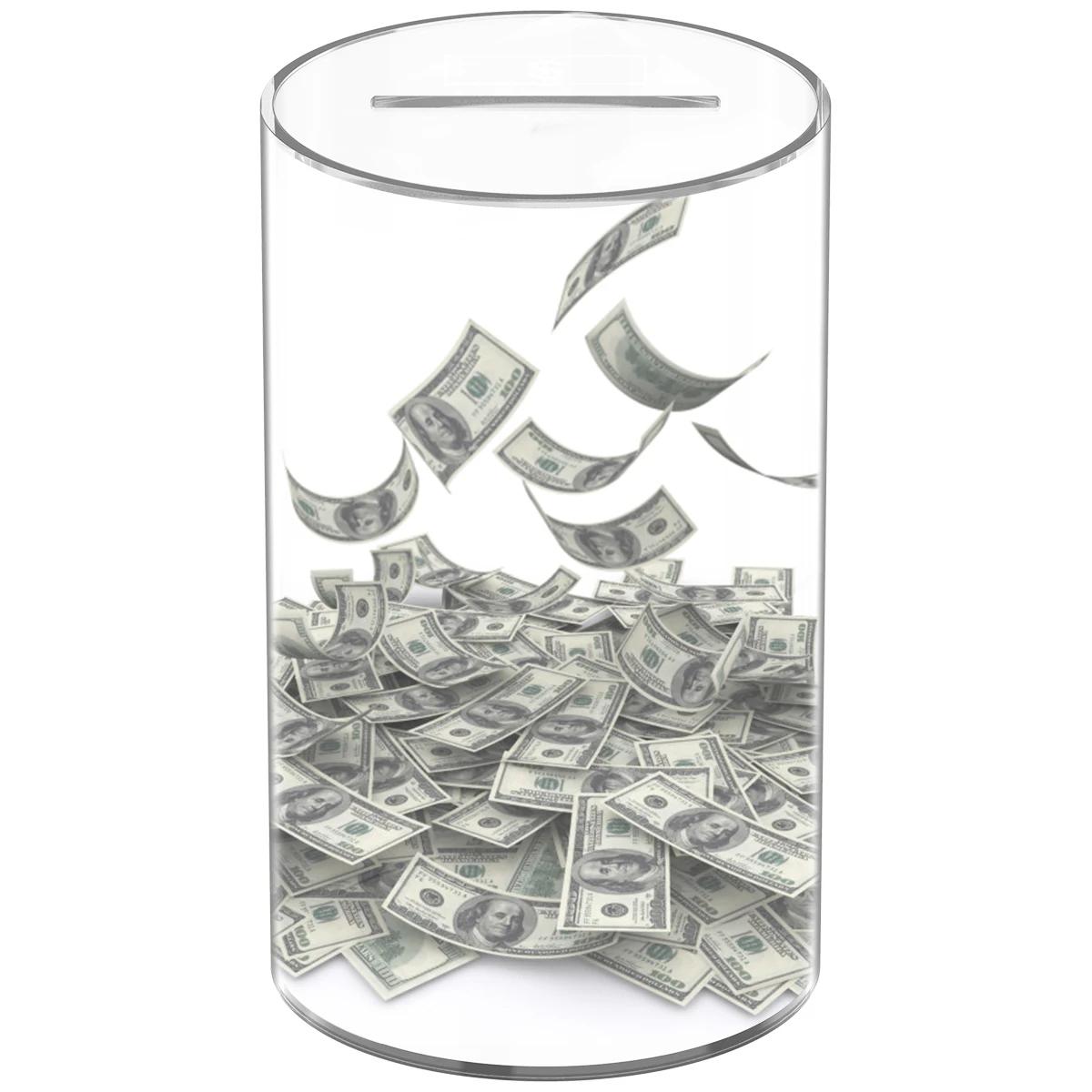 Акриловая копилка Прозрачная копилка Круглая копилка Деликатная копилка Банка для накопления денег Подарки на день рождения для взрослых и детей