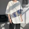 Plus Size Half Sleeve Print Patchwork Street Casual Tops Summer New Short Sleeve Loose Korean T Shirts Fashion Trend Men Clothes