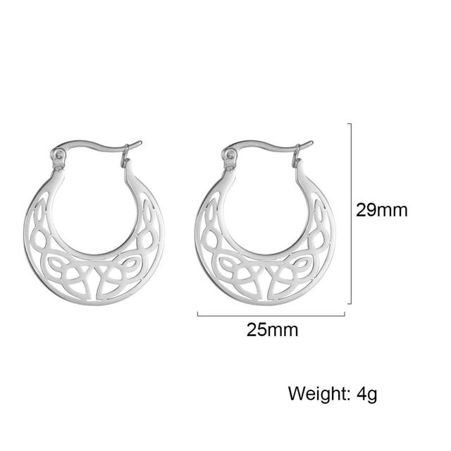 Cazador Vintage Filigree Hoop Earrings for Women Flower Tree Lotus Stainless Steel Jewelry Wedding Birthday Mother Gifts 2025