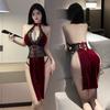 Hollow Backless Lace Cheongsam Sexy Revealing Convenient Dress Easy To Take Off Private Bedroom Nightdress