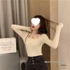 Autumn/Winter Women's Square Neck Long-Sleeve Slim Fit Solid Color Sweater - Gentle Style Two-in-One Design