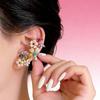 Boucles d'oreilles Fleur Zircon Coloré Romantique pour Femmes Boucles d'oreilles Marguerites Métal Luxe Exquis Bijoux Cadeaux de Mariage Fête