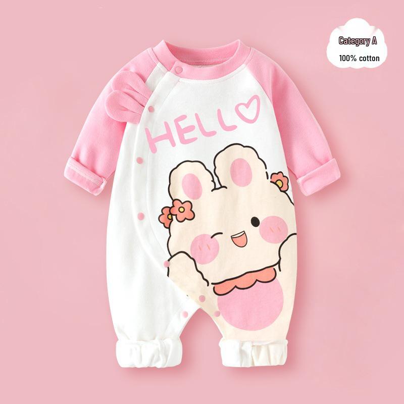 Exklusiver Langarm-Baby-Strampler – Reiner Baumwoll-Krabbelanzug für Frühling und Herbst