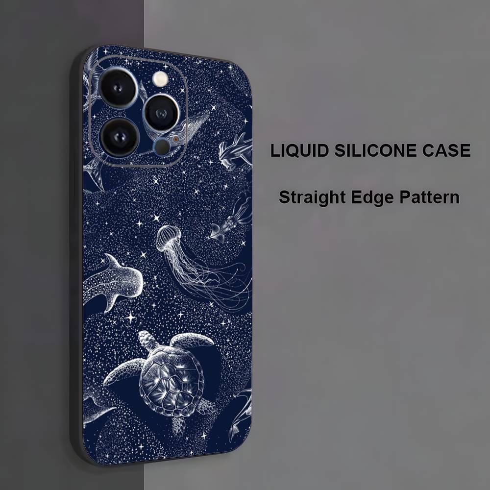 

ocean fish whales Phone Case For iPhone 17,16,15,14,13,12,11 ,Pro Max,XS,X,XR,SE,Mini,8,7,Soft Silicone Black Cover iPhoneXSMAX