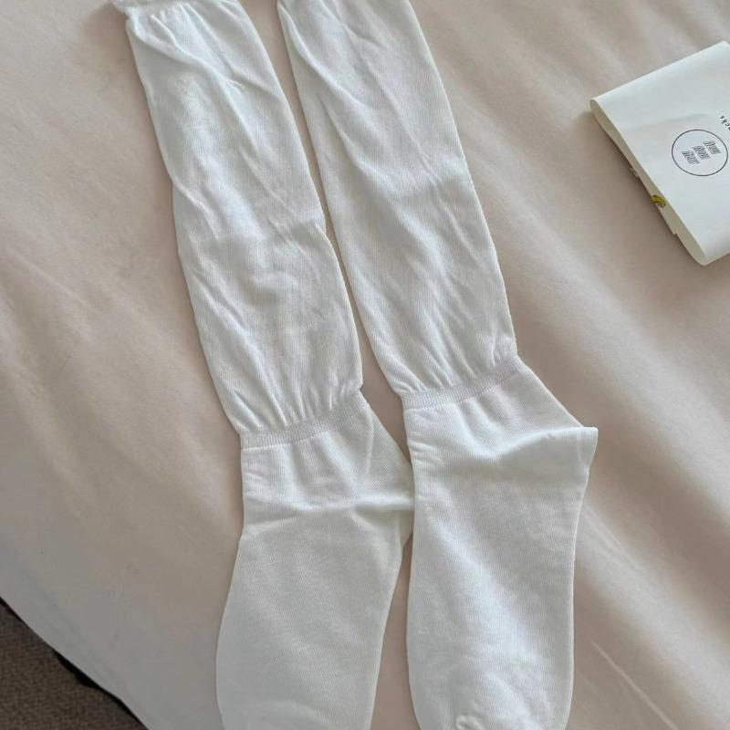 Thin Calf Socks, Women's Puffed Socks, Breathable Long Socks, Ballet-style Socks, Long Stockings