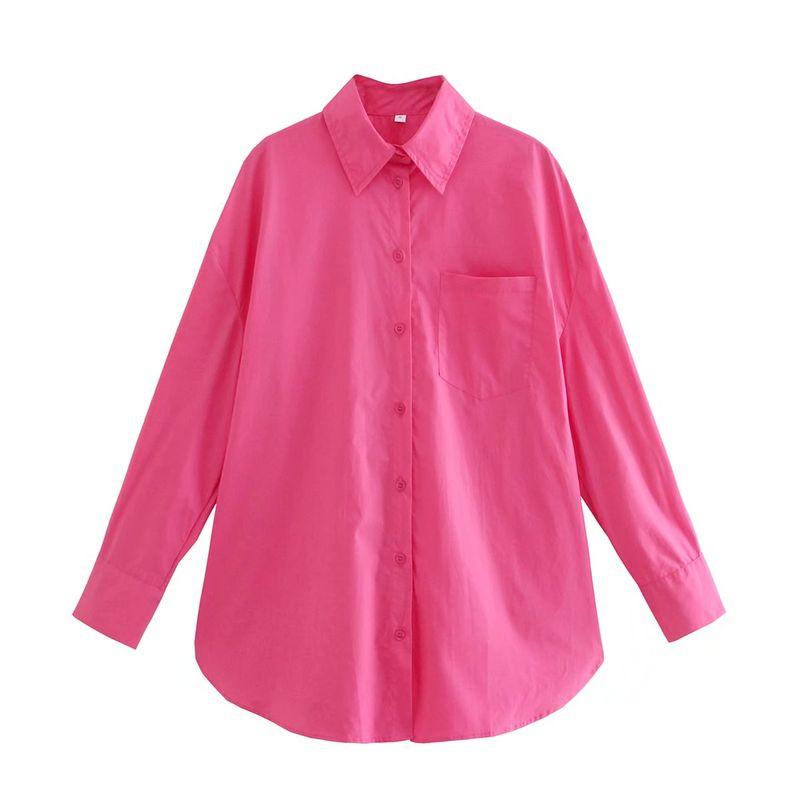 Fashion Women's Wear Niche Style Loose Pockets Multicolor Shirt