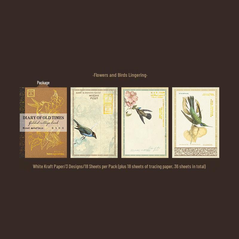 Vintage Gold Foil Scrapbook Paper - 6 Designs