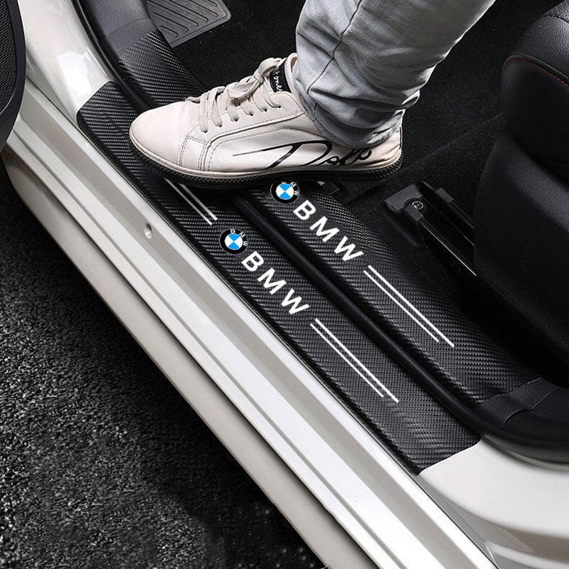 Car Threshold Scuff Plate Carbon Fiber Sill Protector Stickers For BMW M x5 e70 e91 f11 f30 f31 f10 x3 f25 e30 e46 Accessories CE6