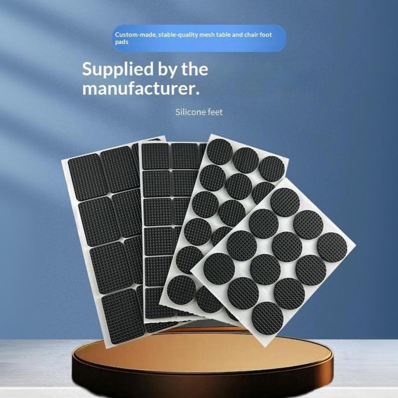 4/8/12/16/18Pcs Furniture Foot Pads Self Adhesive Non Slip Grid Chair Table Leg Protector Noise Reduction Pad Protector Hardware
