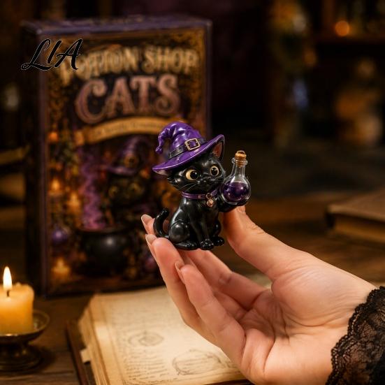 Halloween Advent Calendar Dog Cat Calendar, 24-Day Acrylic Figure Countdown Set Holiday Box with Witch Pumpkin Ghost Outfits, Collectible Desk Display