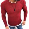 Fashion Men Color Block Patchwork O Neck Long Sleeve Pullover Knitted Sweater