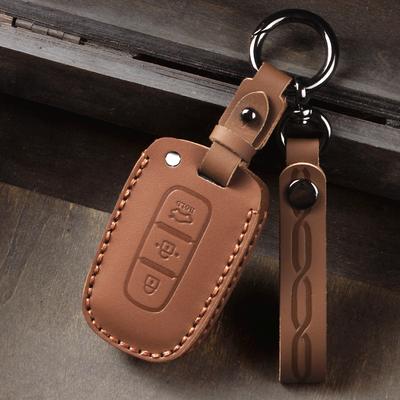 Leather Keychain Car Key Case Cover for Kia Carnival K3 K5 Forte Sportage R D5 KX5 KX3