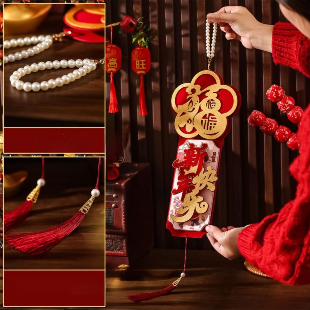 Китайский стиль Весенние настенные подвески Красные Классические с кисточками Праздничные украшения Новогодний кулон Новогодний декор для дома