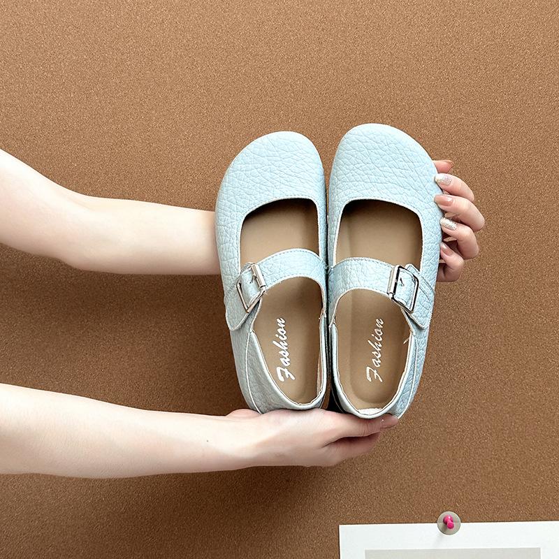 Fashion versatile retro temperament simple Mary Jane shoes women's 2025 summer new single shoes with skirt ballet shoes
