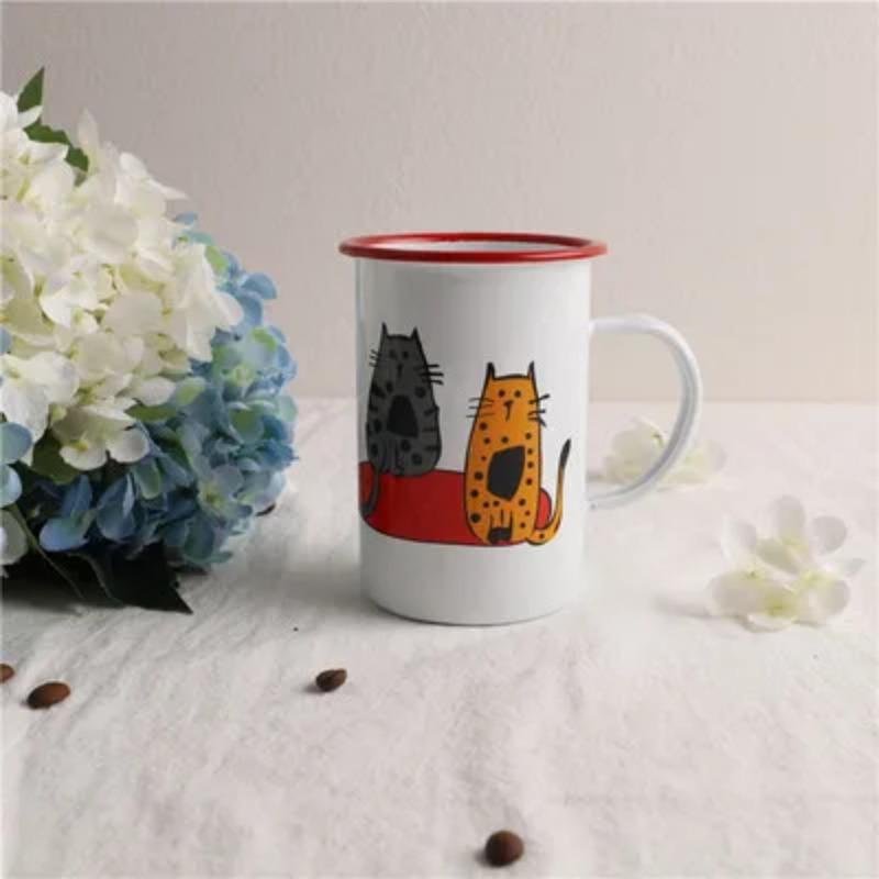 

Эмалированные кружки для кофе, чая, воды, молока, походные кружки с ручкой, кружка для напитков, кружка для отпуска, походов, подарков 400ml-450ml