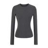 Basic round neck long-sleeved T-shirt women's autumn new American Spice Girl style solid color thin inner bottoming shirt