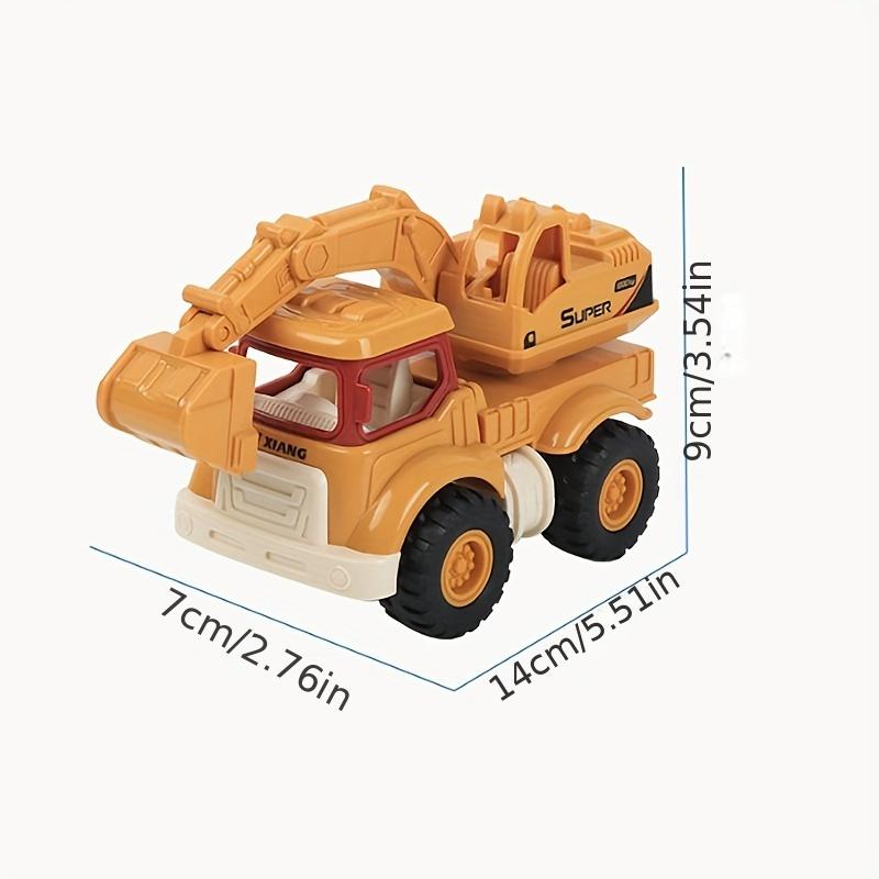 2 Toy Construction Vehicles: Sandbox Excavator, Dump Crane, Cement Mixer Truck, Etc. Cartoon Inertia Mini Construction Vehicle Toy