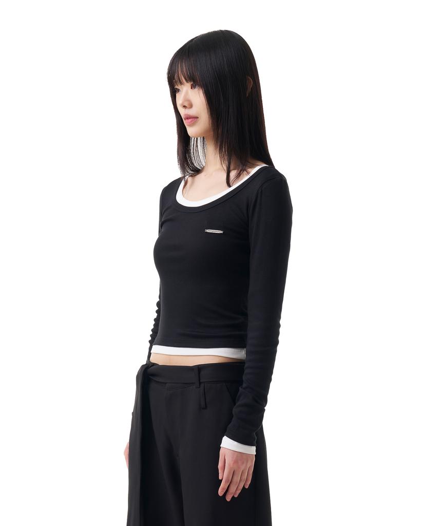 IUGAMAKARAS U-Neck Fitted Top (Black)