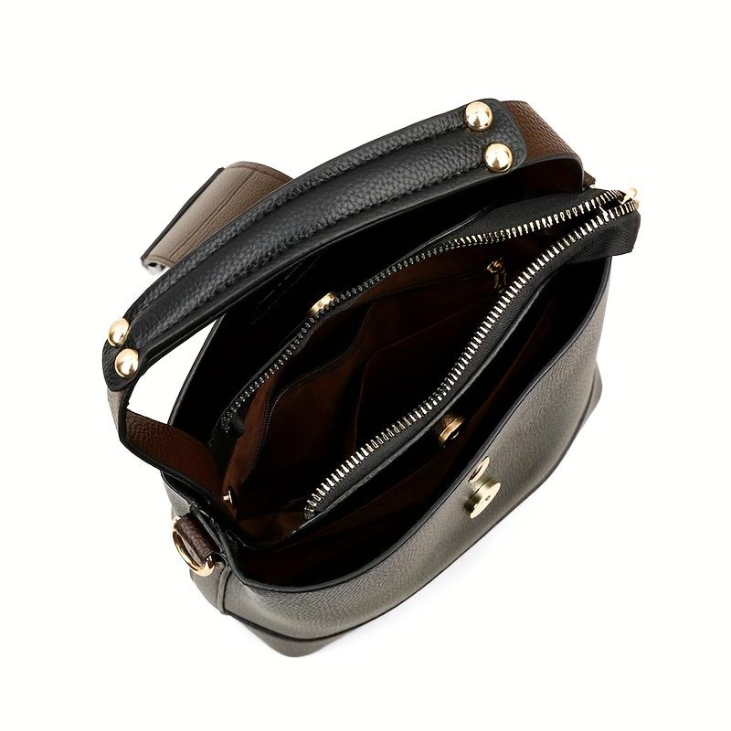 Kleine Elegante Eenvoudige Kleur Bucket Bag met Verstelbare Schouderriem Veelzijdige Crossbody Handtas voor Vrouwen Lichtgewicht met Ritssluiting