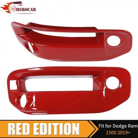 2PCS Red Front Bumper Fog Light Cover For Dodge RAM 1500 -2024 Accessories